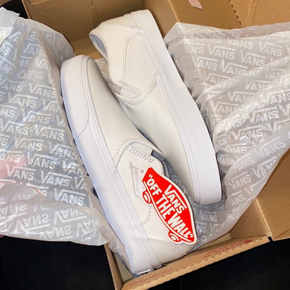 Brand new white Vans